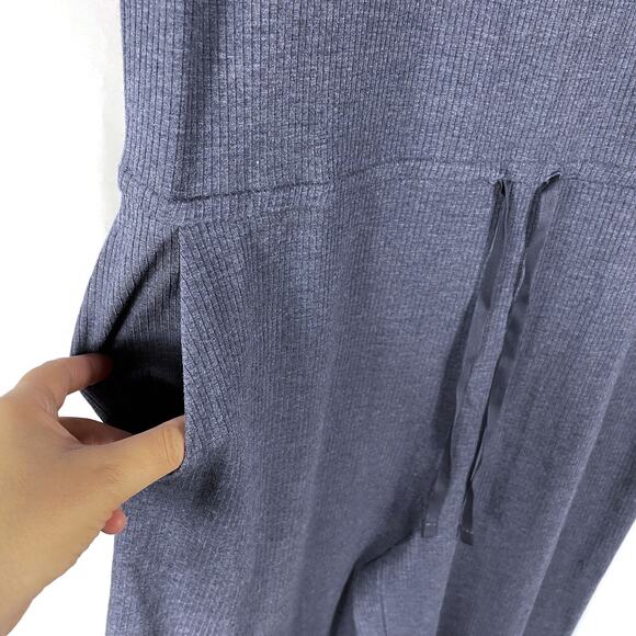 Eileen Fisher Cropped Jumpsuit Nocturne Gray Tencel Ribbed‎ Sleeveless Sz XL - Picture 9 of 11